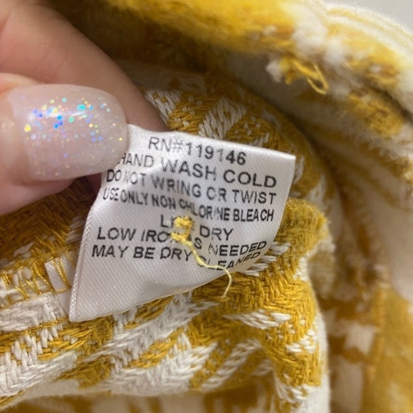 Jodifl Shacket size 1xYellow/gold and white plaid - Picture 9 of 12